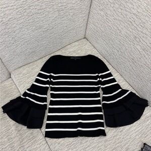 White House Black Market Ribbed Black Top